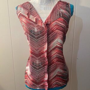 Worthington Petite V-Neck Sleeveless Light & Flowey Womens Top Size PXL